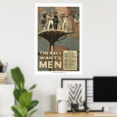 Poster La Marine veut des hommes (Bureau à domicile)