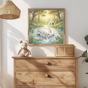 Poster La Maternité des Cygnes et des Jeunes Cygnes