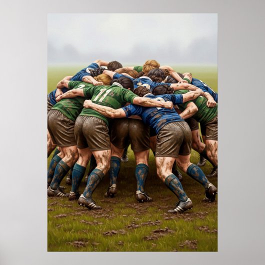 Poster LA MÊLÉE AU RUGBY (Le Rugby Scrum) (Devant)