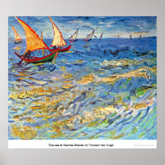 Poster La mer à Saintes-Maries par Vincent van Gogh