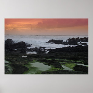 Poster La mer au coucher du soleil
