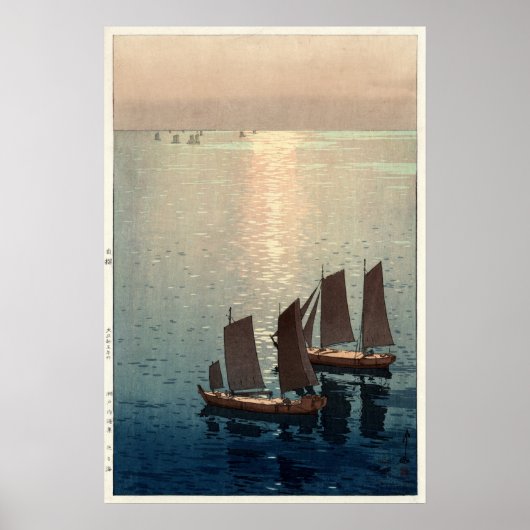 Poster La Mer Étincelante par Hiroshi Yoshida (Devant)