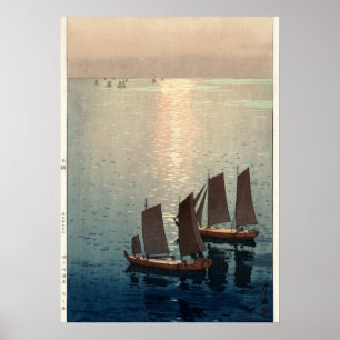 Poster La mer scintillante par Hiroshi Yoshida