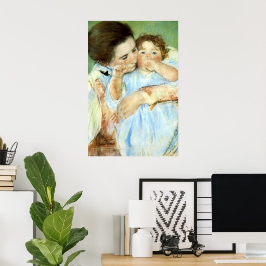 Poster La "mère et l'enfant" de Cassatt (Bureau à domicile)