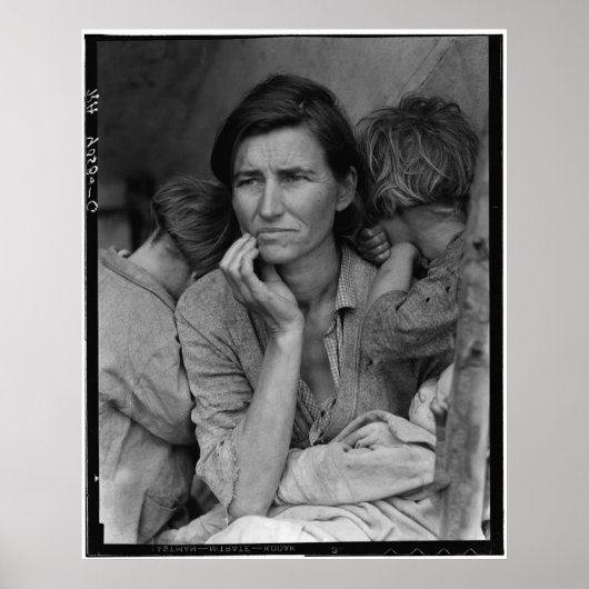 Poster La mère migrante de Dorothea Lange Florence Thomps (Devant)