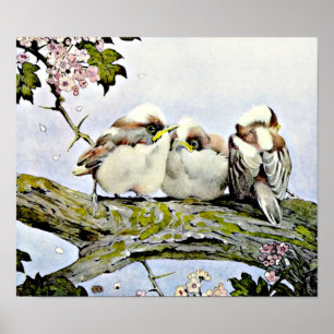 Poster La mésange à longue queue, Edward Julius Detmold