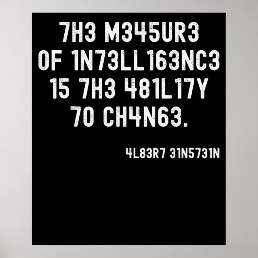 Poster La Mesure De L'intelligence La Capacité De Changer (Devant)