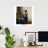 Poster La Milkmaid de Johannes Vermeer (Bureau à domicile)