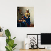 Poster La Milkmaid de Johannes Vermeer (Bureau à domicile)