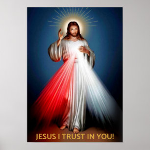 Poster La Miséricorde divine - Jésus J'Ai Confiance En To