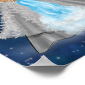 Poster La Mode De La Déesse Aquarius Illustration En Bleu (Coin)