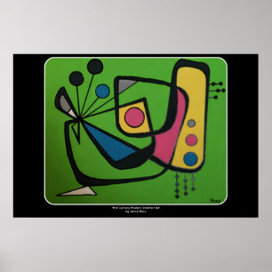 Poster La "moitié du siècle 4" numérique abstrait moderne