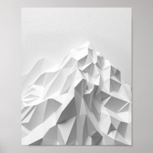 Poster La Montagne Blanche : Un Sculptu Géométrique Minim