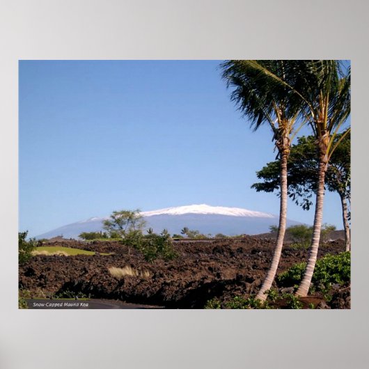Poster La montagne Mauna Kea à la neige (Devant)