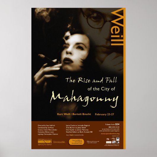 Poster La montée et la chute de la ville de Mahagonny (Devant)