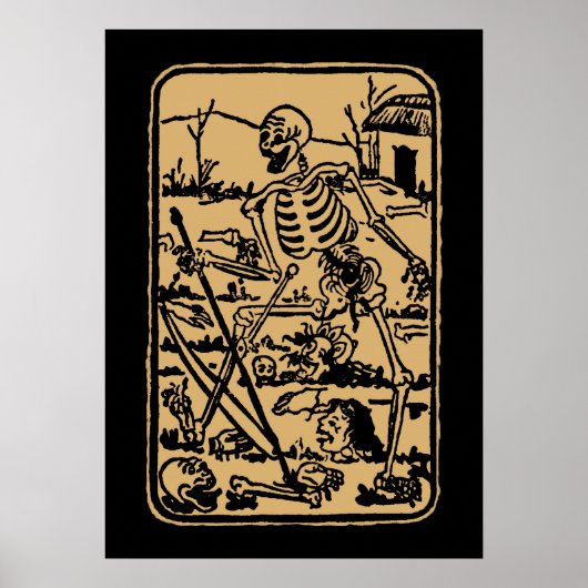 Poster La mort - Carte Tarot Ancien Indien / Asiatique (Devant)