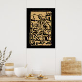 Poster La mort - Carte Tarot Ancien Indien / Asiatique (Cuisine)