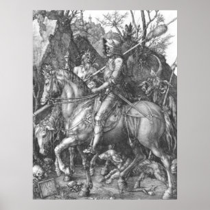 Poster La mort de chevalier d'Albrecht Durer et le diable