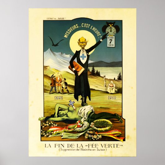 Poster "La mort de la fée verte", Absinthe (Devant)
