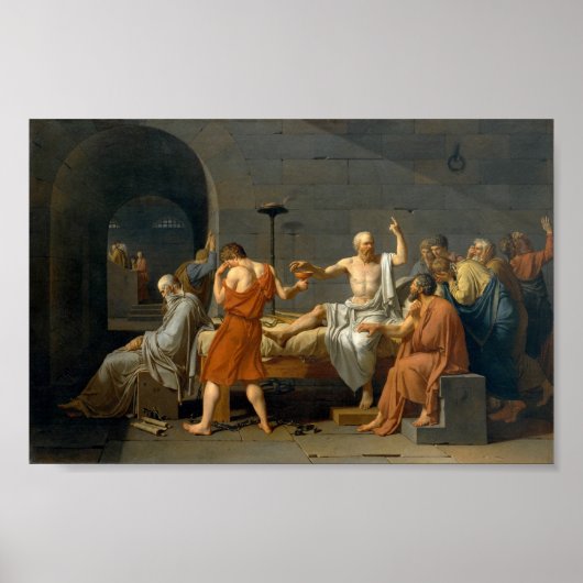 Poster La mort de Socrate - Jacques-Louis David (Devant)