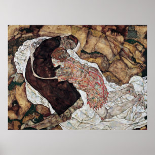 Poster la mort et la jeune fille peinture par Egon Schiel