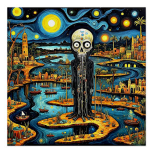 Poster La mort surplombant le paysage