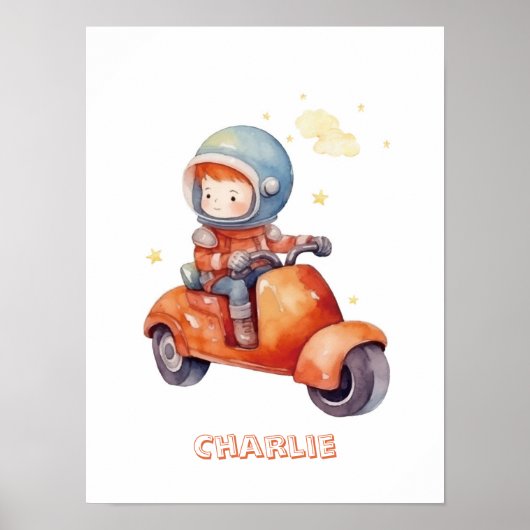 Poster La moto de Little Astronaut personnalisable (Devant)