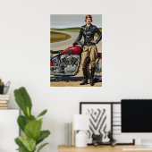 POSTER LA MOTOCYCLISTE (Bureau à domicile)