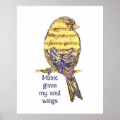 Poster La Musique Donne À Mon Âme Des Ailes Inspirantes C (Devant)