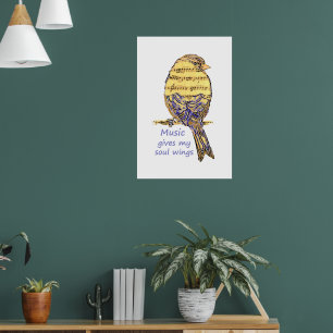 Poster La musique donne des ailes à mon âme Citation Insp