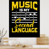Poster La musique enseignante est ma langue seconde (Cuisine)