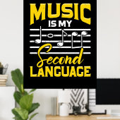Poster La musique enseignante est ma langue seconde (Bureau à domicile)
