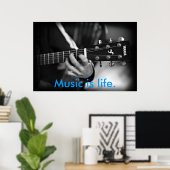 Poster La musique est l'affiche de Life Guitare (Bureau à domicile)