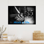 Poster La musique est l'affiche de Life Guitare (Cuisine)