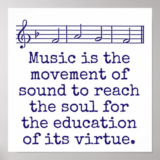 Poster La Musique Est Le Mouvement Du Son - Citation De M (Devant)