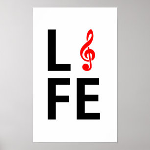 Poster La musique est l'illustration de la vie.