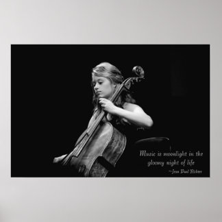Poster La musique est Moonlight Art Poster/toile/Impressi