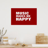 POSTER LA MUSIQUE ME REND HEUREUSE (Cuisine)