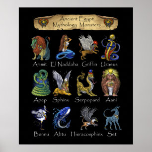 Poster La mythologie de l'Egypte antique Créatures