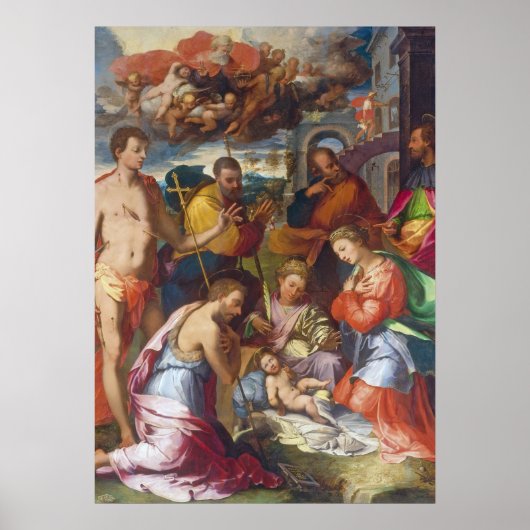Poster La Nativité, 1534 (huile sur panneau) (Devant)