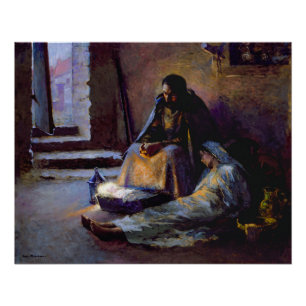 Poster La Nativité De Gari Melchers, 1891. Bébé