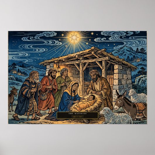 Poster La Nativité — Ukiyo-e (Devant)