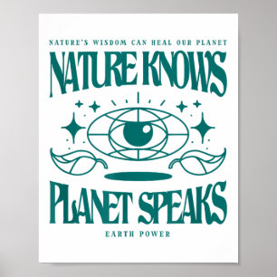 Poster La nature connaît la planète parle la protection D
