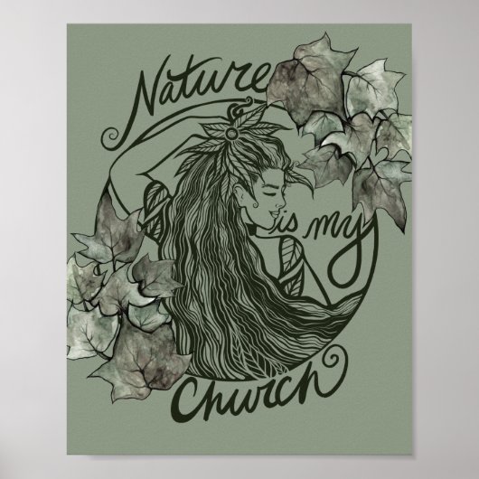 Poster La nature est ma déesse druide de l'Église (Devant)