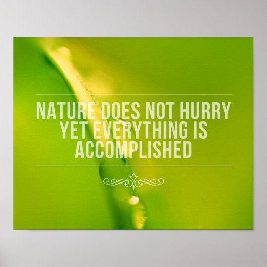 Poster La Nature Ne Se Dépêche Pas | Devis inspirant (Devant)