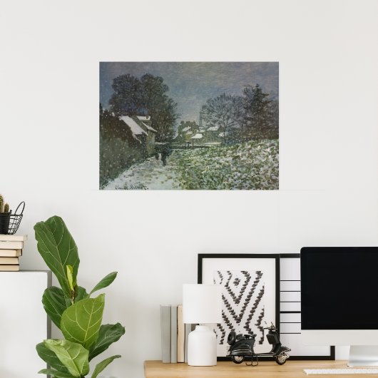 Poster La neige à Argenteuil par Claude Monet (Bureau à domicile)