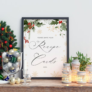 Poster La neige en amour Recette Cartes Fête des mariées 