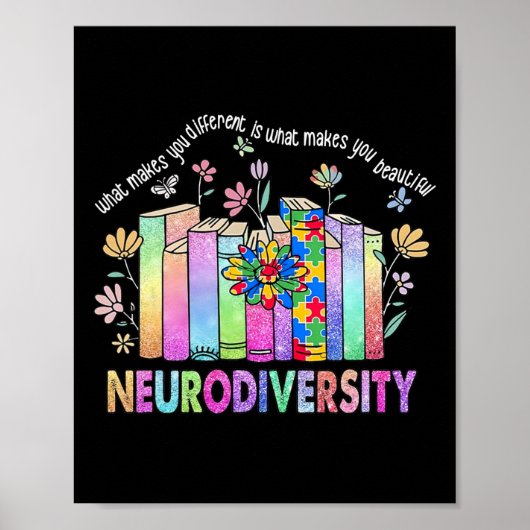 Poster La Neurodiversité Différente Est Belle Autisme Con (Devant)