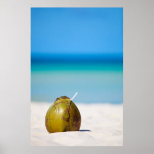 Poster La noix de coco sur la plage