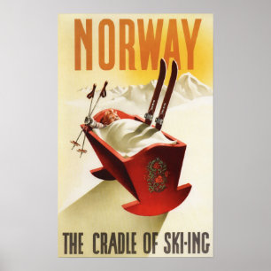 Poster La Norvège - le berceau du ski